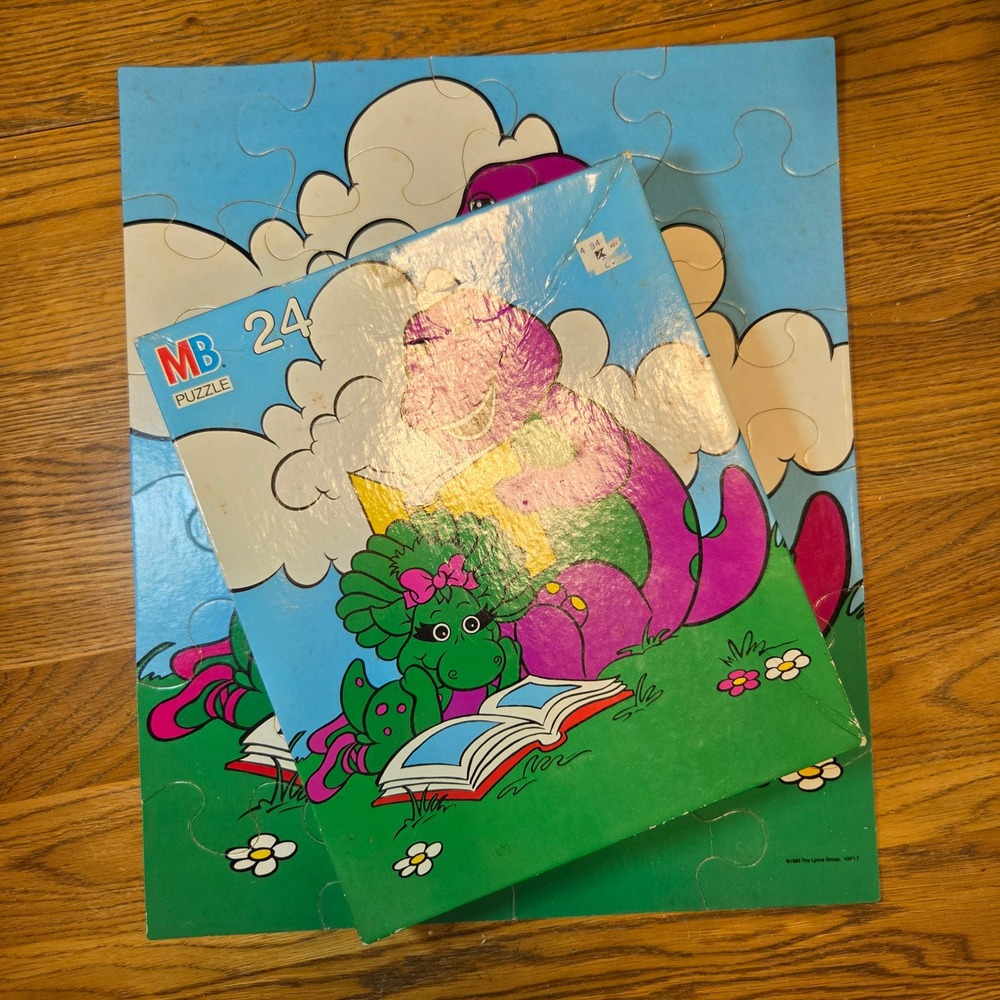 Vintage Barney 24 Piece Puzzle Milton Bradley 4365-7 Baby Bop 1993